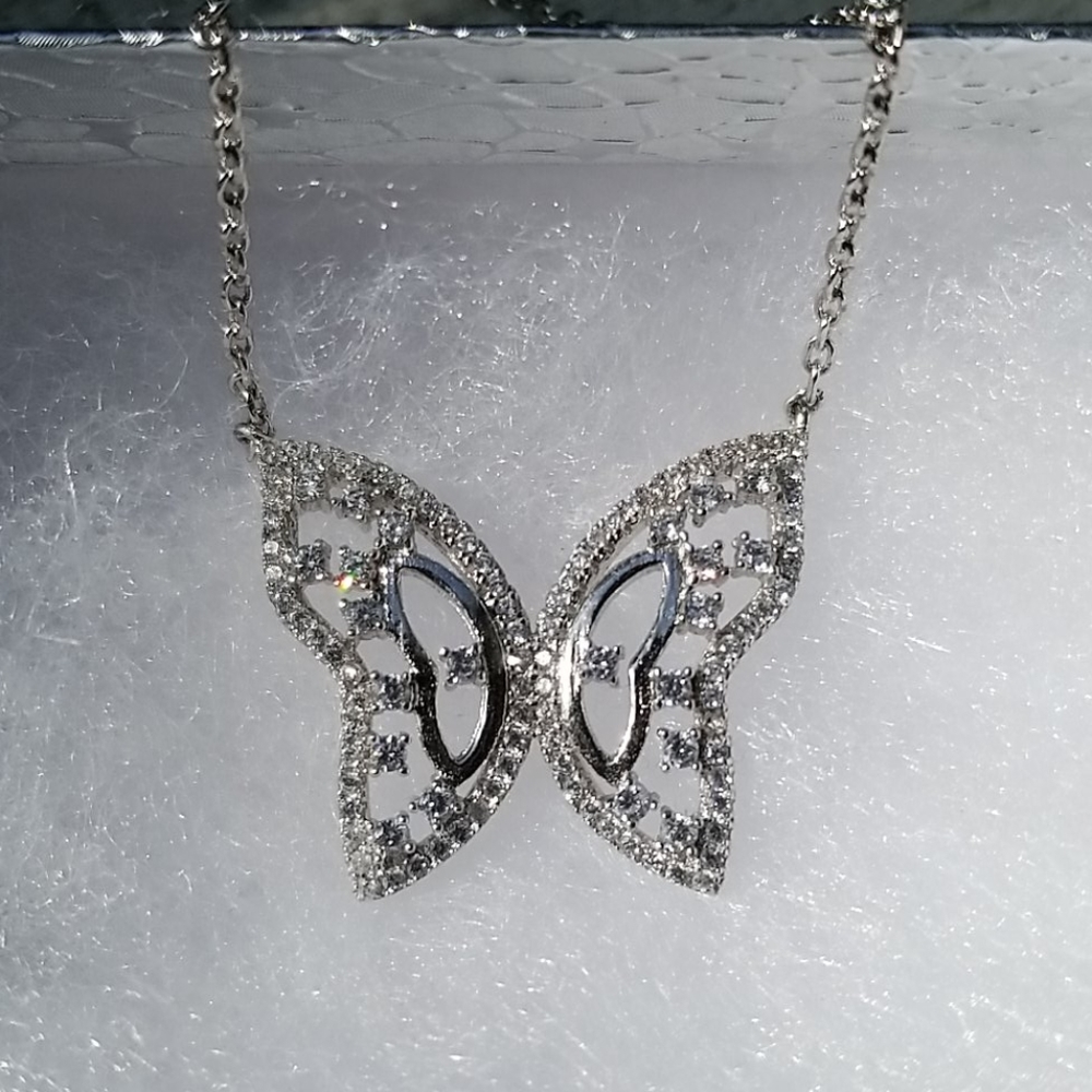 NWOT Sterling Silver Butterfly Necklace